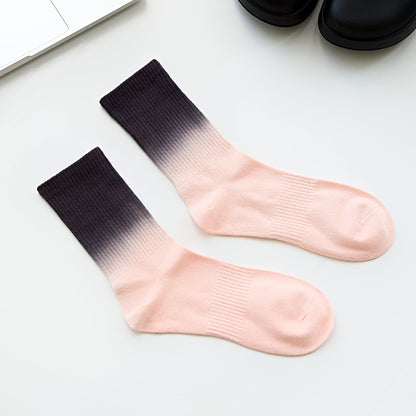 2-Pack Men's Ombre Cotton Crew Socks – Gradient Fade