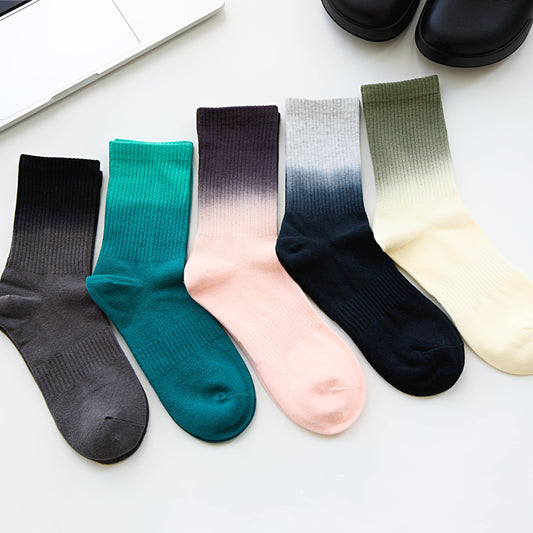 2-Pack Men's Ombre Cotton Crew Socks – Gradient Fade