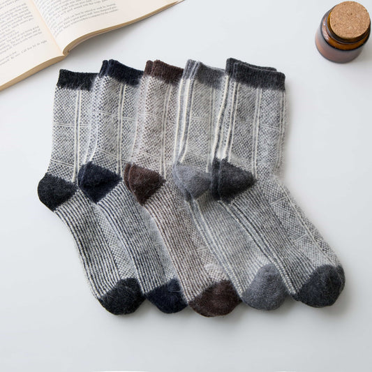2-Pack Men’s Rabbit Hair Blend Crew Socks – Warm Knit