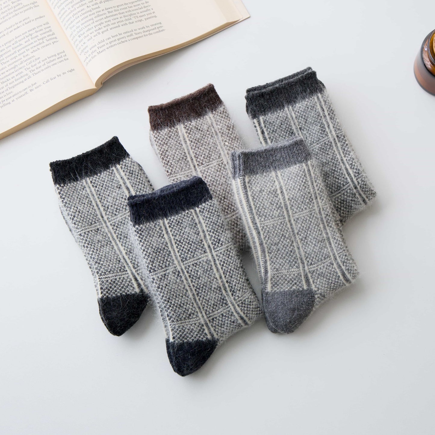 2-Pack Men’s Rabbit Hair Blend Crew Socks – Warm Knit