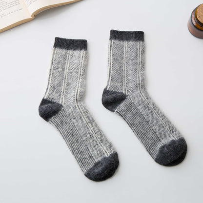 2-Pack Men’s Rabbit Hair Blend Crew Socks – Warm Knit