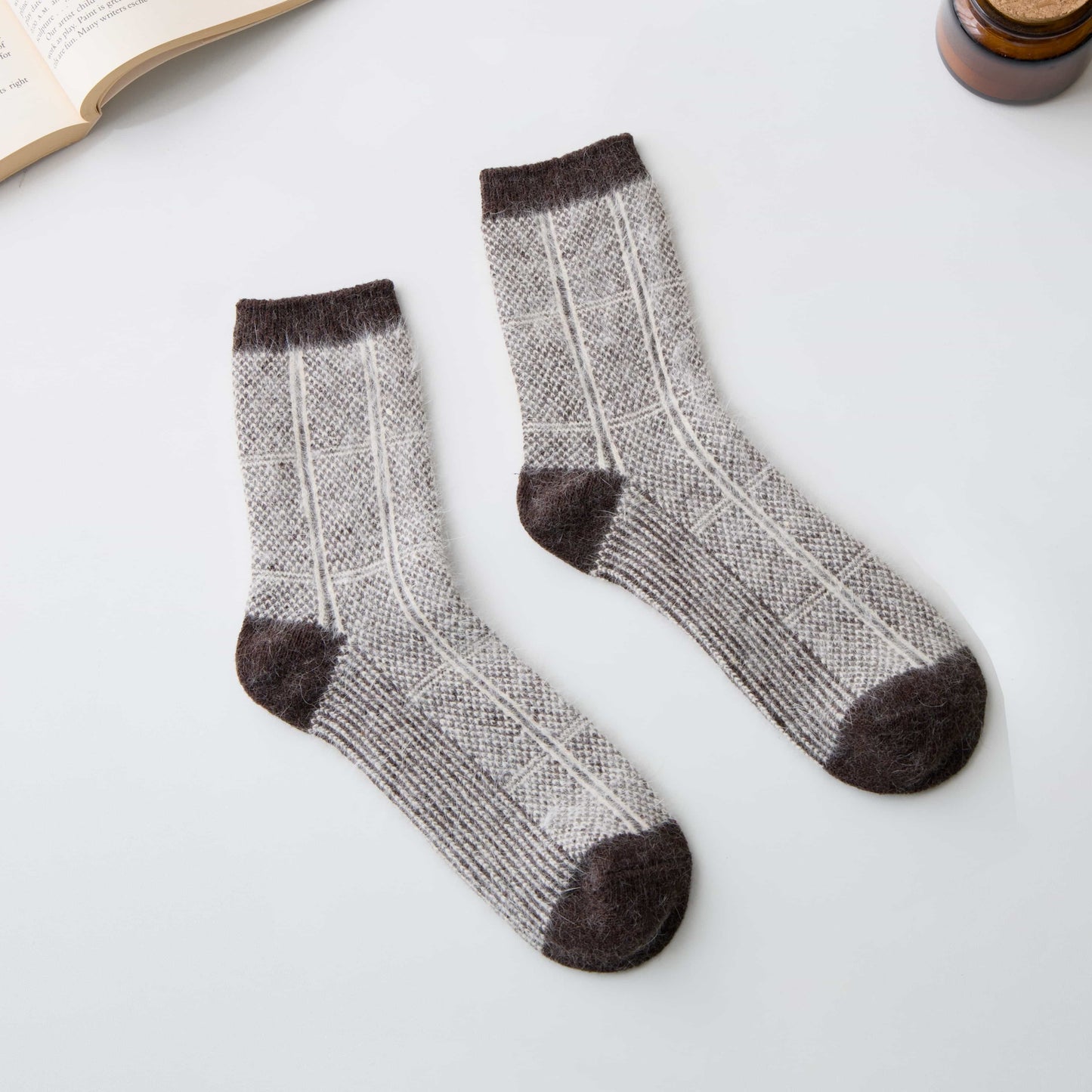 2-Pack Men’s Rabbit Hair Blend Crew Socks – Warm Knit