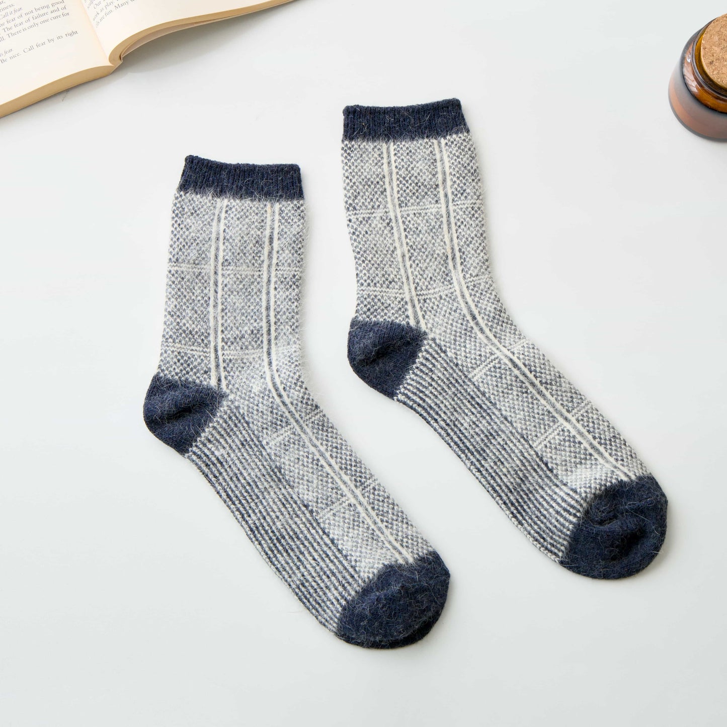 2-Pack Men’s Rabbit Hair Blend Crew Socks – Warm Knit