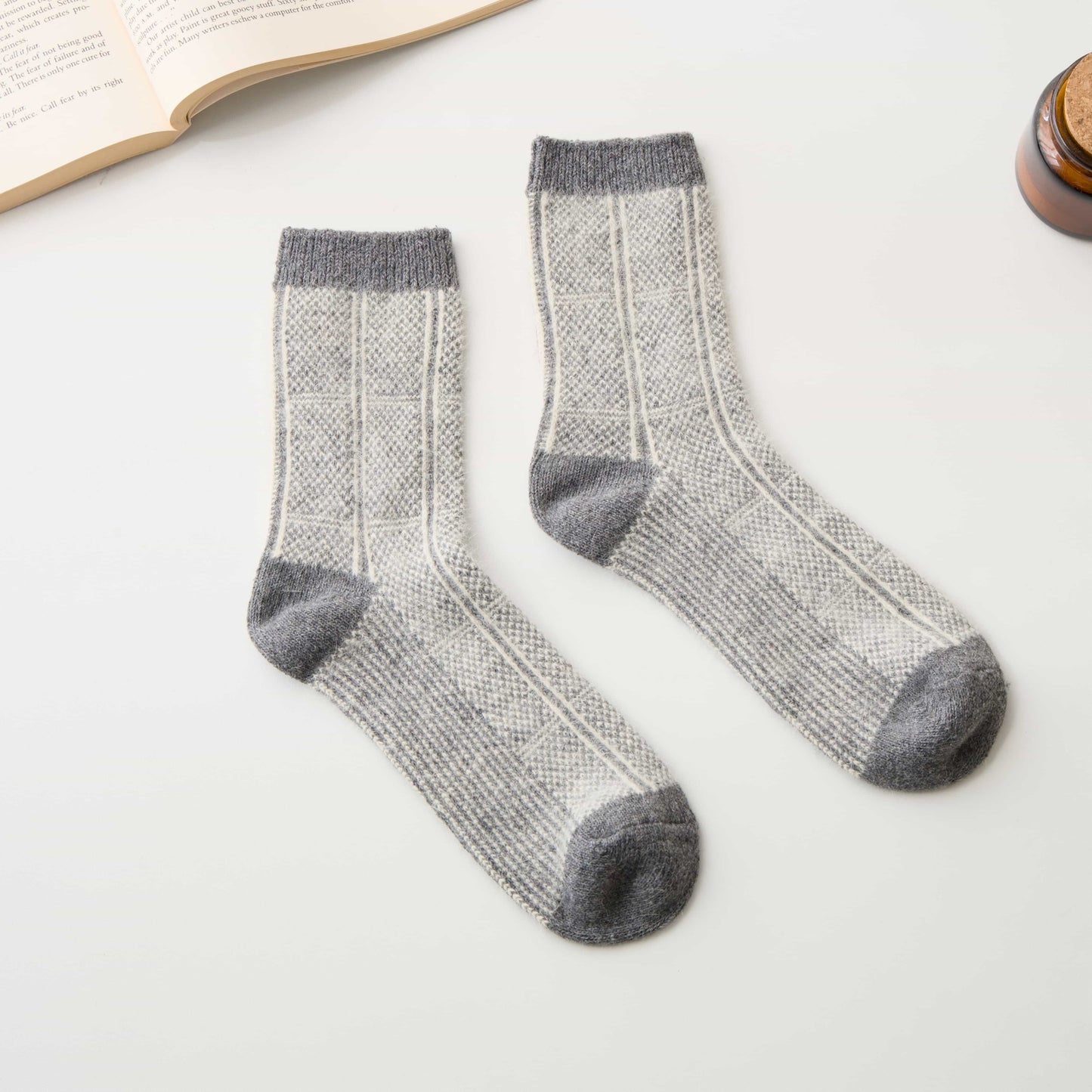 2-Pack Men’s Rabbit Hair Blend Crew Socks – Warm Knit