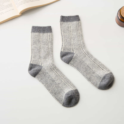 2-Pack Men’s Rabbit Hair Blend Crew Socks – Warm Knit