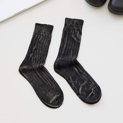 2-Pack Men’s Vintage Marled Cotton Crew Socks – Heritage Rib Knit