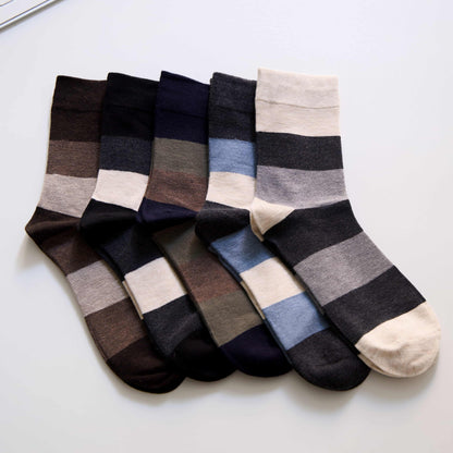 5-Pack Men's Wool Blend Crew Socks – Silk-Soft & Breathable