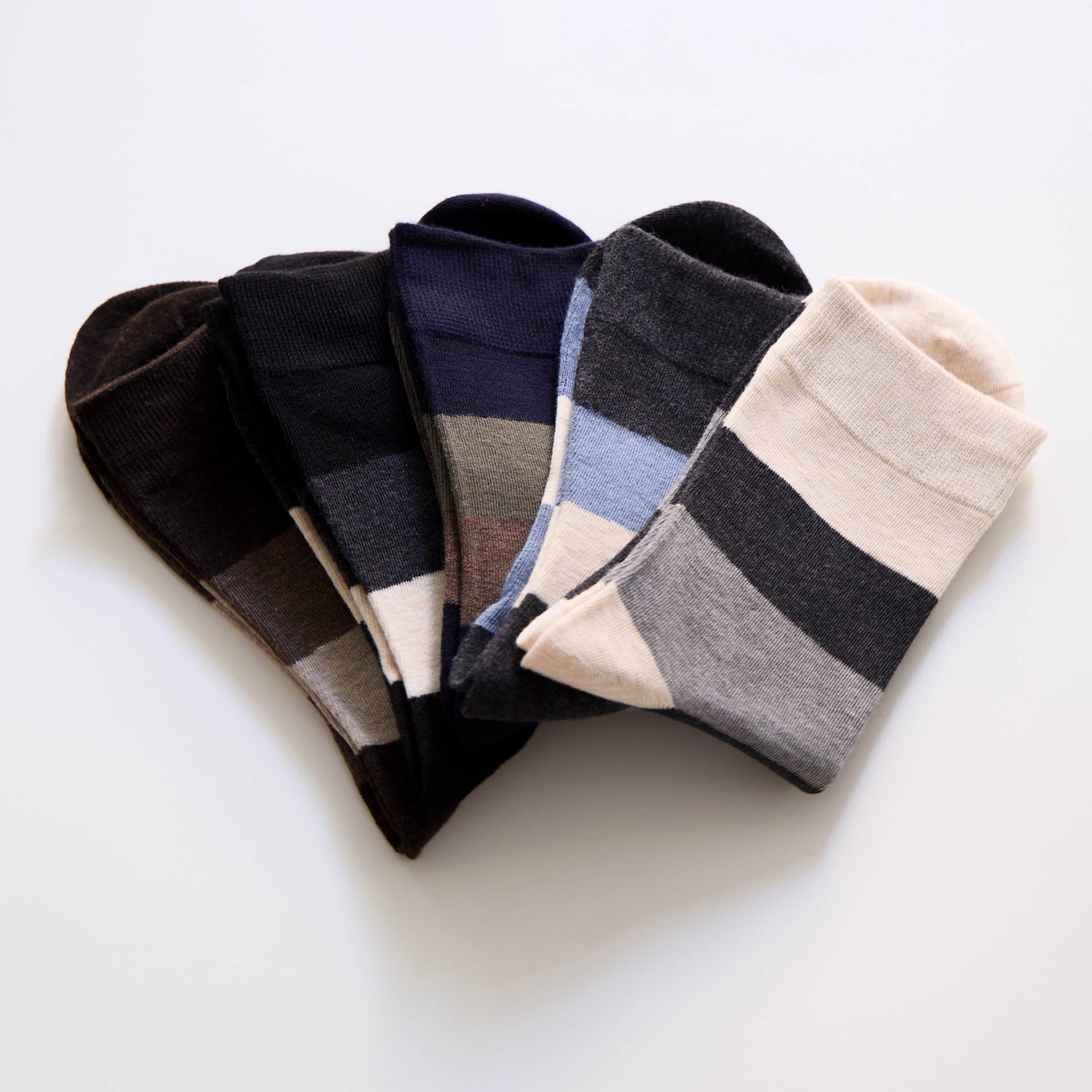 5-Pack Men's Wool Blend Crew Socks – Silk-Soft & Breathable