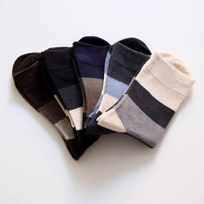 5-Pack Men's Wool Blend Crew Socks – Silk-Soft & Breathable