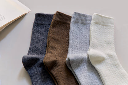 2-Pack Men’s Wool-Feel Winter Socks – Soft Warm Knit Crew