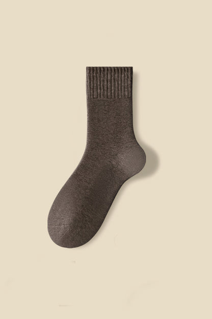 2-Pack Men's Wool Socks - Minimalist Warm Solid Colors for Winter
