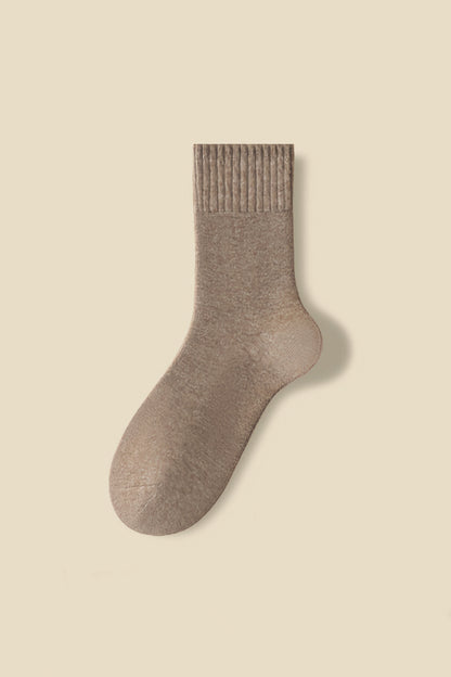 2-Pack Men's Wool Socks - Minimalist Warm Solid Colors for Winter