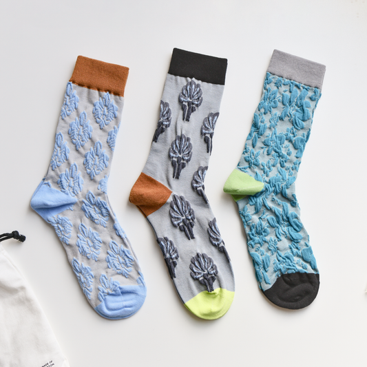 2-Pack Retro Floral Cotton Socks – Vintage Style Crew Socks Women
