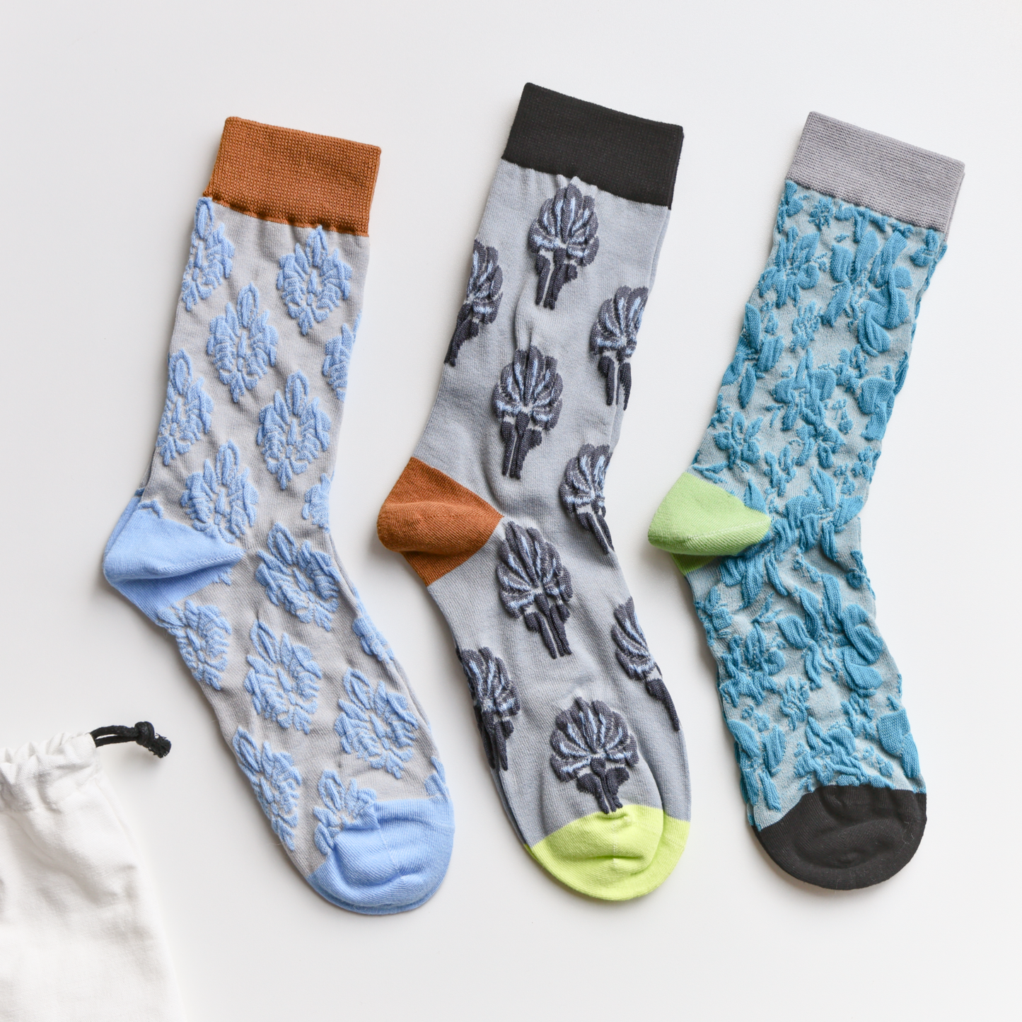 2-Pack Retro Floral Cotton Socks – Vintage Style Crew Socks Women