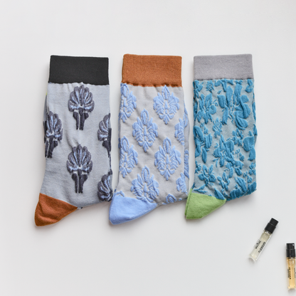 2-Pack Retro Floral Cotton Socks – Vintage Style Crew Socks Women
