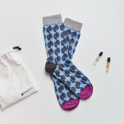 2-Pack Retro Geometric Cotton Crew Socks for Women