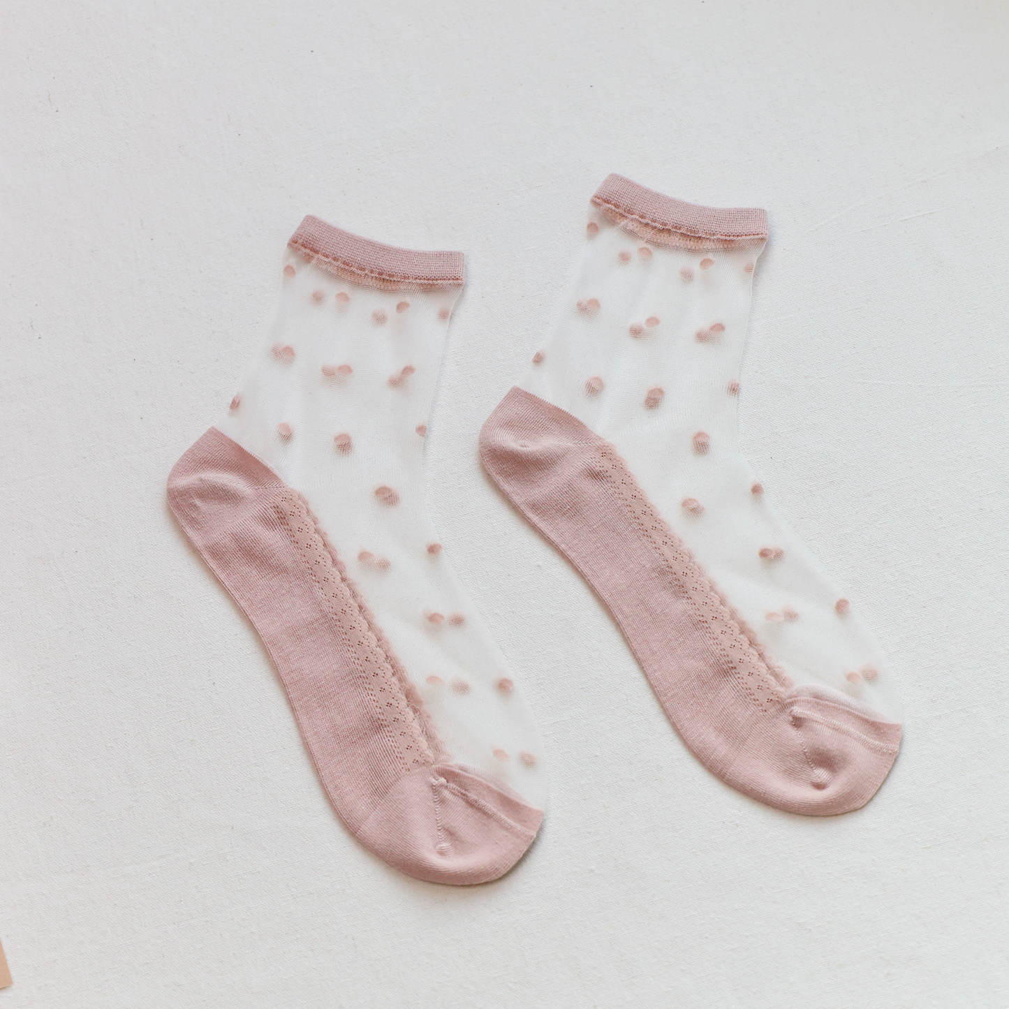 2-Pack Women's Sheer Polka Dot Ankle Socks – Lightweight Summer Style