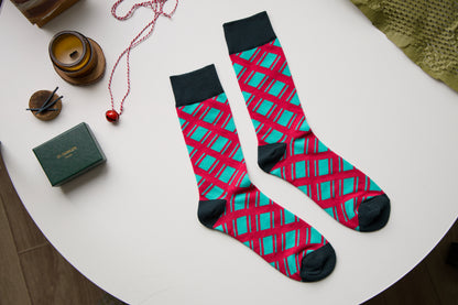2-Pack Unisex Christmas Cotton Crew Socks – Festive Holiday Style