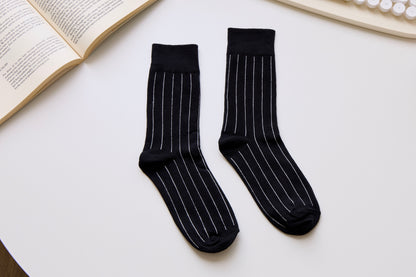2-Pack Unisex Cotton Crew Socks – Plane, Dot & Stripe Designs