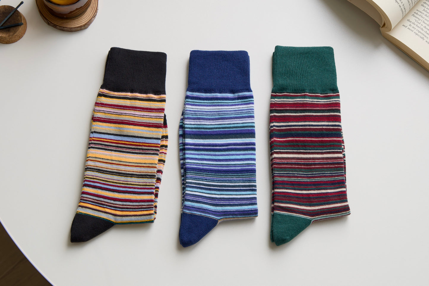 Unisex Retro Striped Cotton Crew Socks – Classic Style