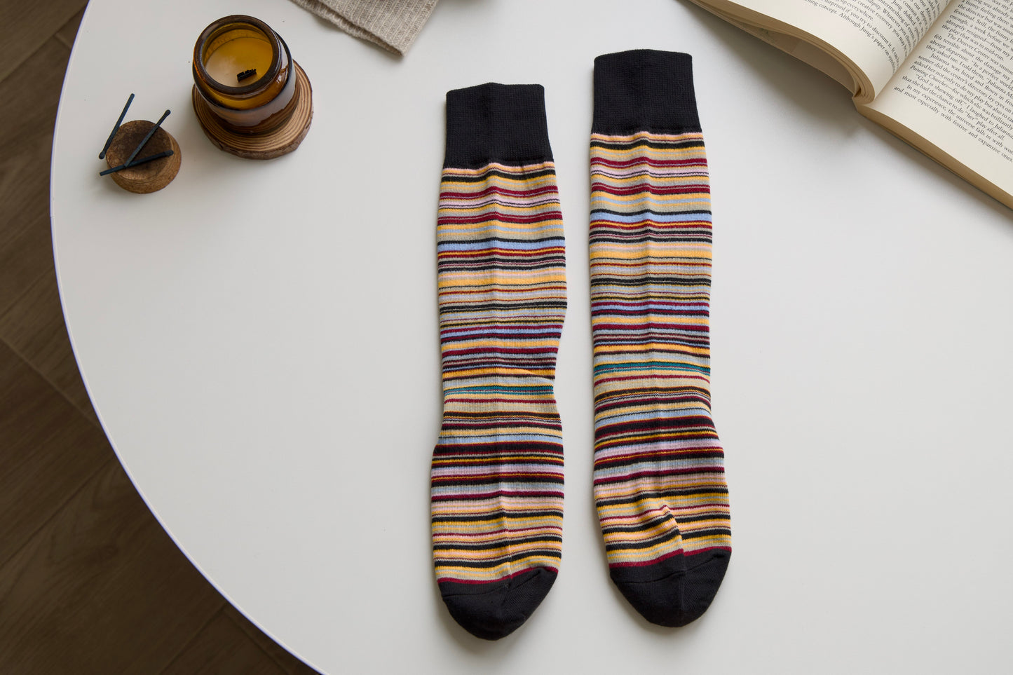 Unisex Retro Striped Cotton Crew Socks – Classic Style