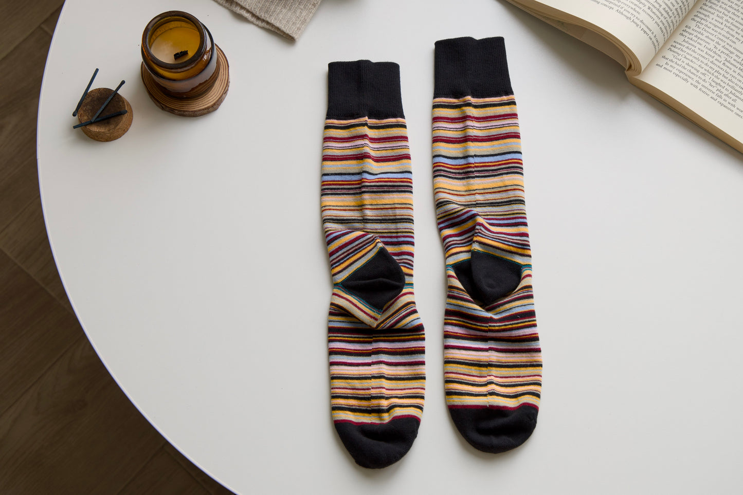 Unisex Retro Striped Cotton Crew Socks – Classic Style