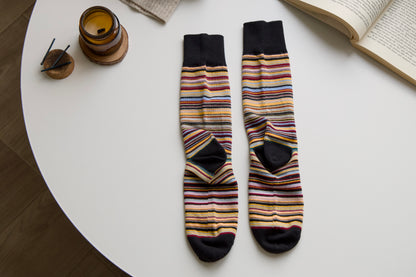 Unisex Retro Striped Cotton Crew Socks – Classic Style
