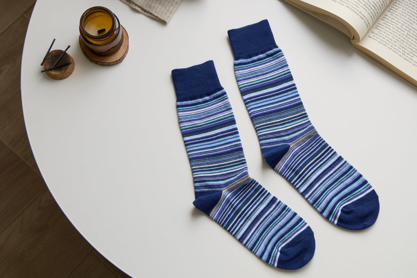 Unisex Retro Striped Cotton Crew Socks – Classic Style
