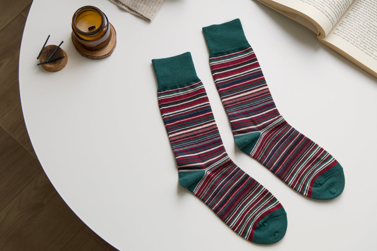 Unisex Retro Striped Cotton Crew Socks – Classic Style