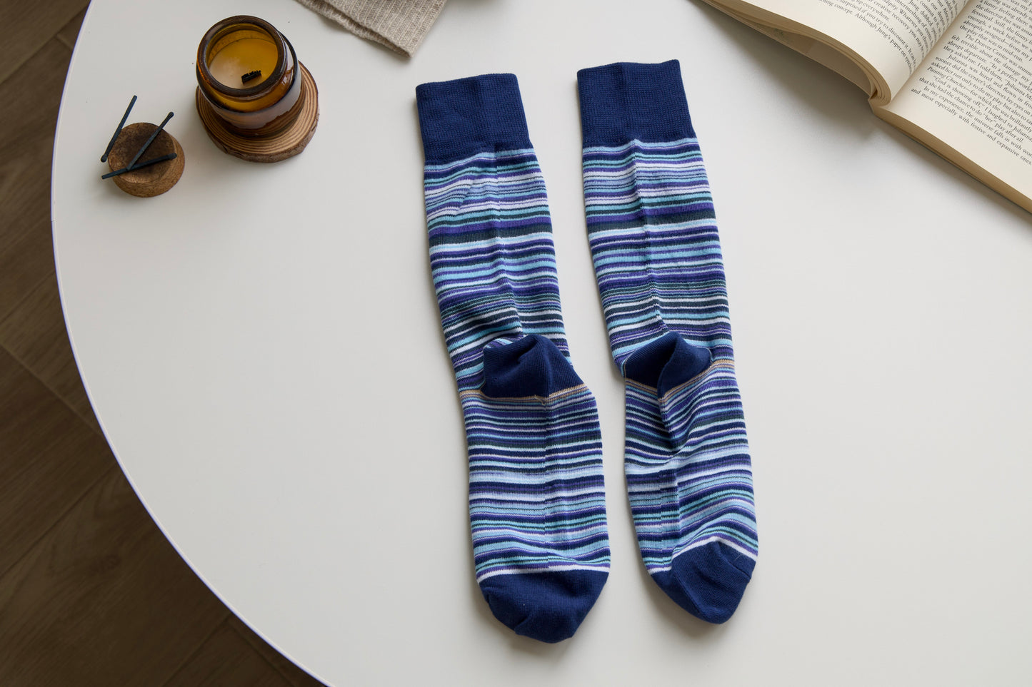 Unisex Retro Striped Cotton Crew Socks – Classic Style