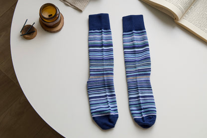 Unisex Retro Striped Cotton Crew Socks – Classic Style