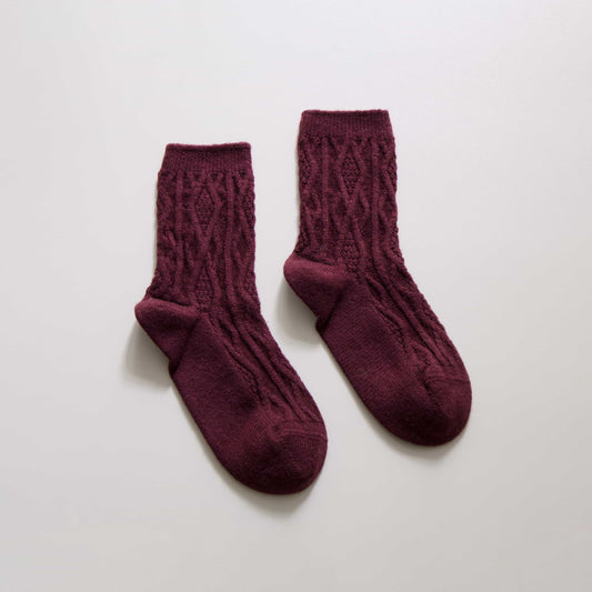 2-Pack Women’s Vintage Diamond Rabbit Hair Blend Warm Crew Socks