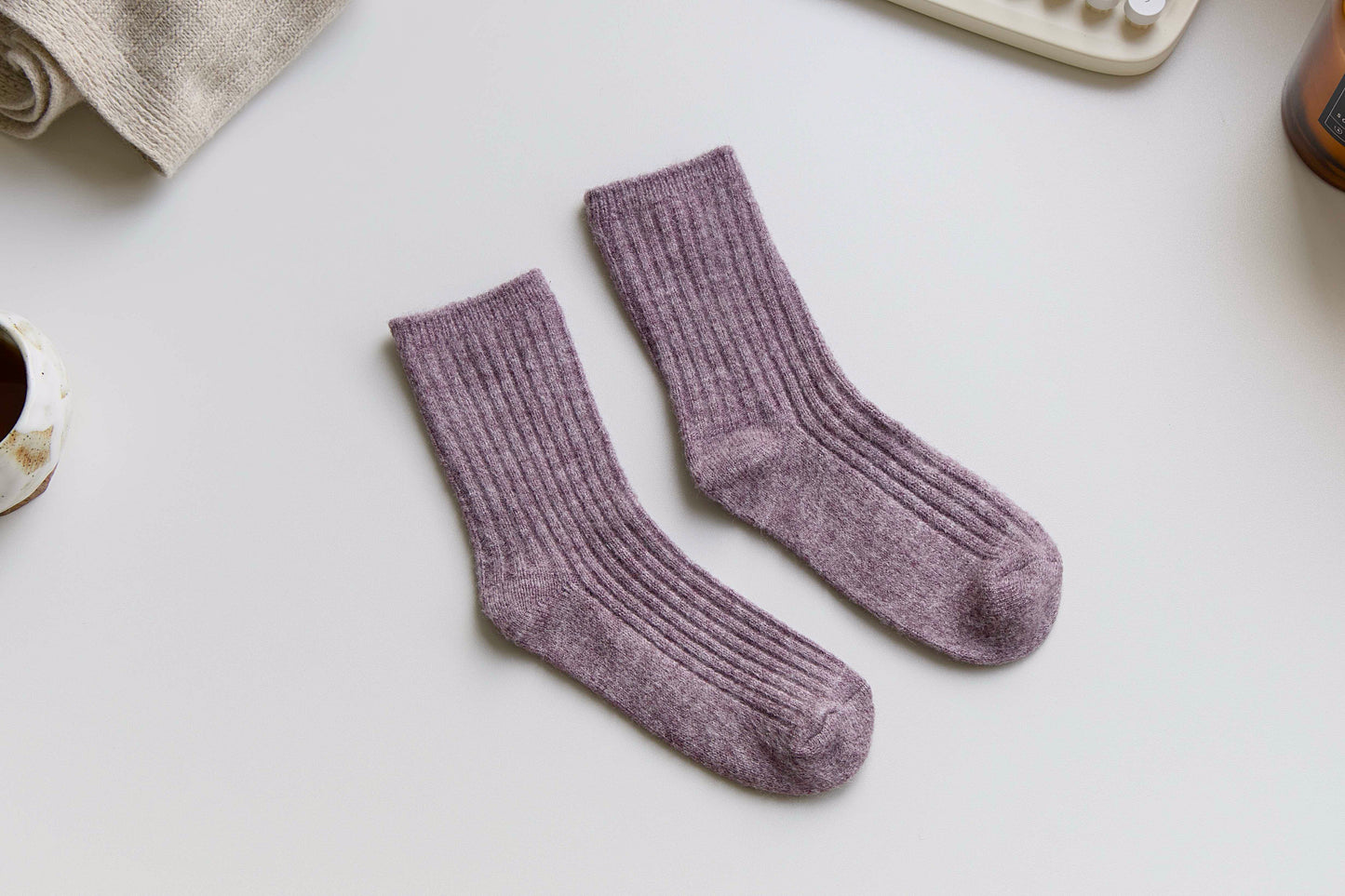2-Pack Women’s Classic Wool Crew Socks – Cosy Snug Winter Fit