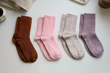 2-Pack Women’s Classic Wool Crew Socks – Cosy Snug Winter Fit
