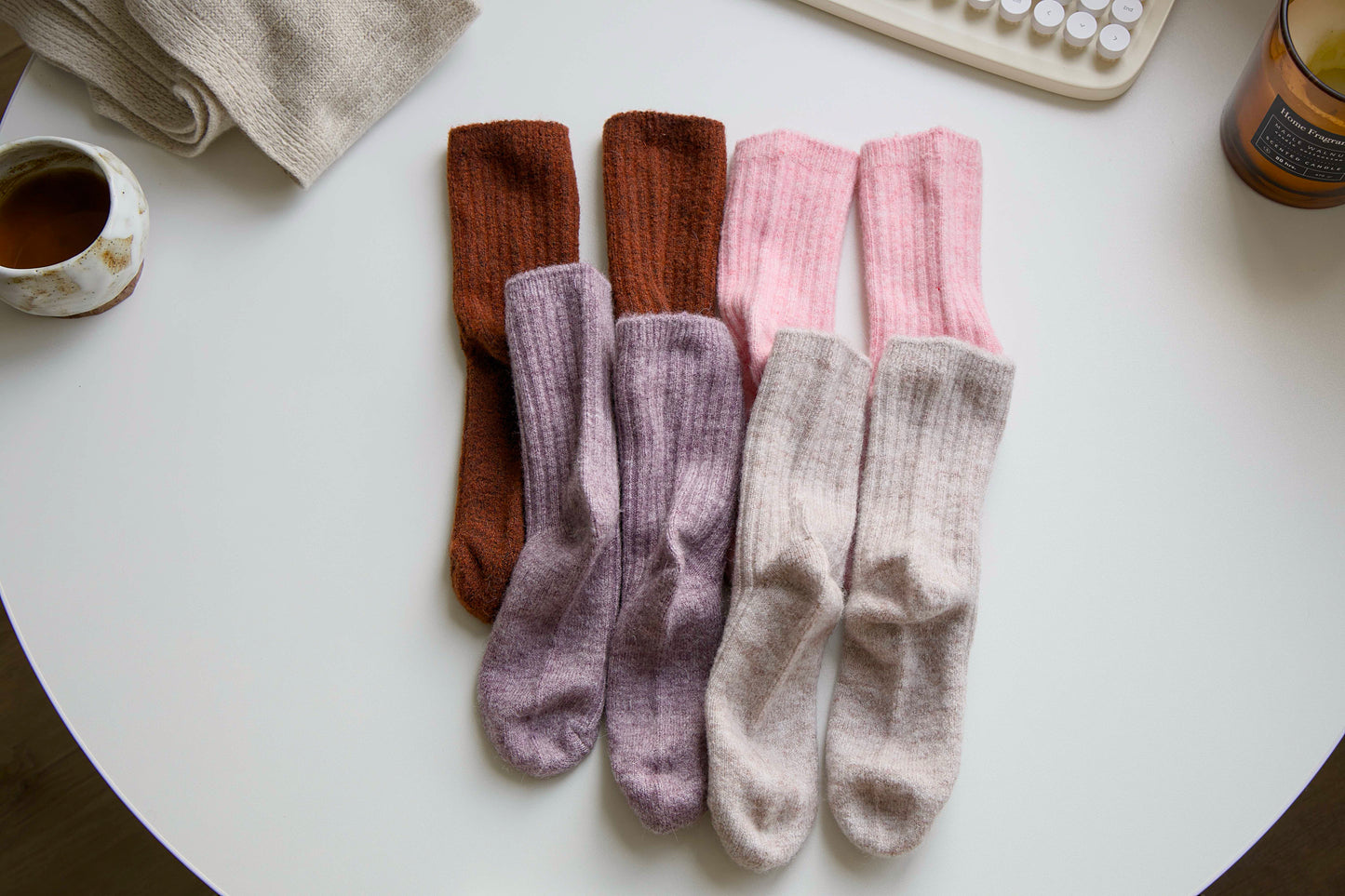 2-Pack Women’s Classic Wool Crew Socks – Cosy Snug Winter Fit