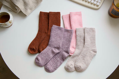 2-Pack Women’s Classic Wool Crew Socks – Cosy Snug Winter Fit