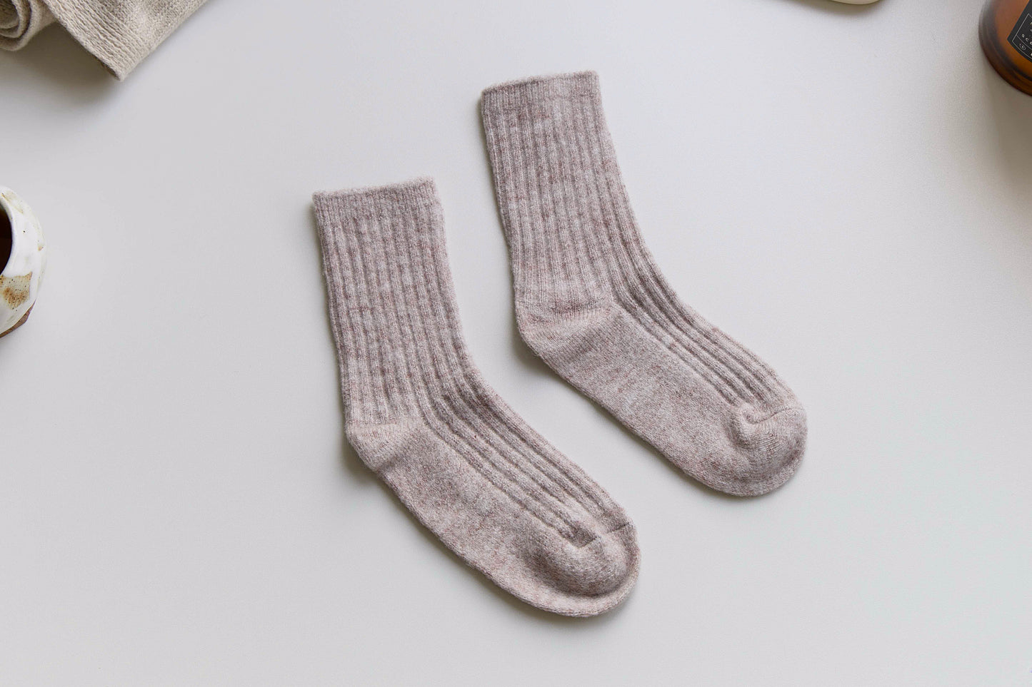 2-Pack Women’s Classic Wool Crew Socks – Cosy Snug Winter Fit