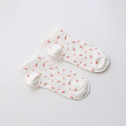 2-Pack Women’s Cotton Floral Ankle Socks – Soft Everyday