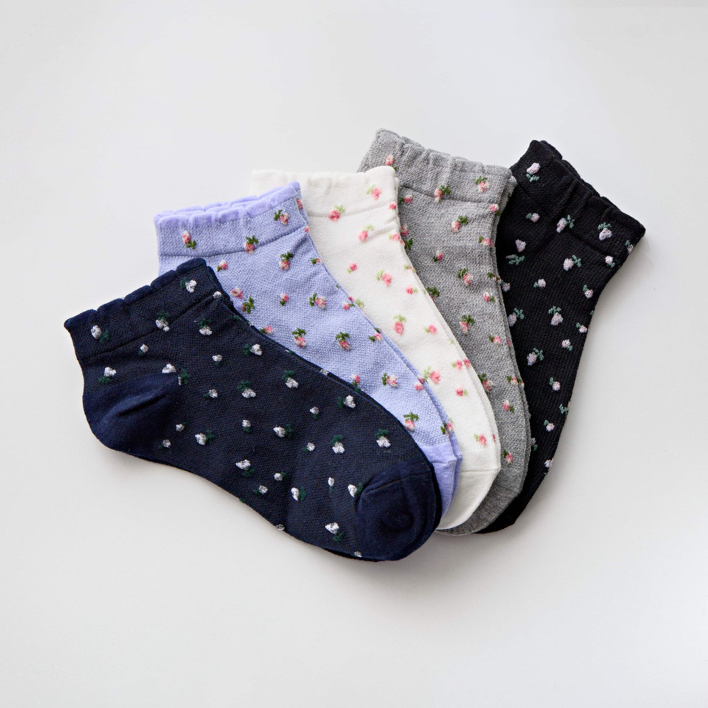 2-Pack Women’s Cotton Floral Ankle Socks – Soft Everyday