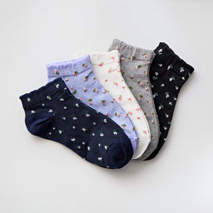 2-Pack Women’s Cotton Floral Ankle Socks – Soft Everyday
