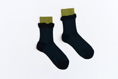 2-Pack Women’s Colorblock Cotton Crew Socks – Lightweight Summer