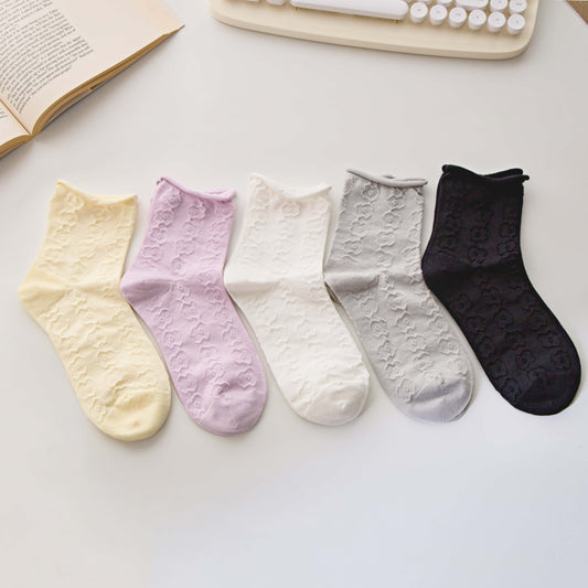 2-Pack Women’s Cotton-Rich Floral Crew Socks – Lightweight