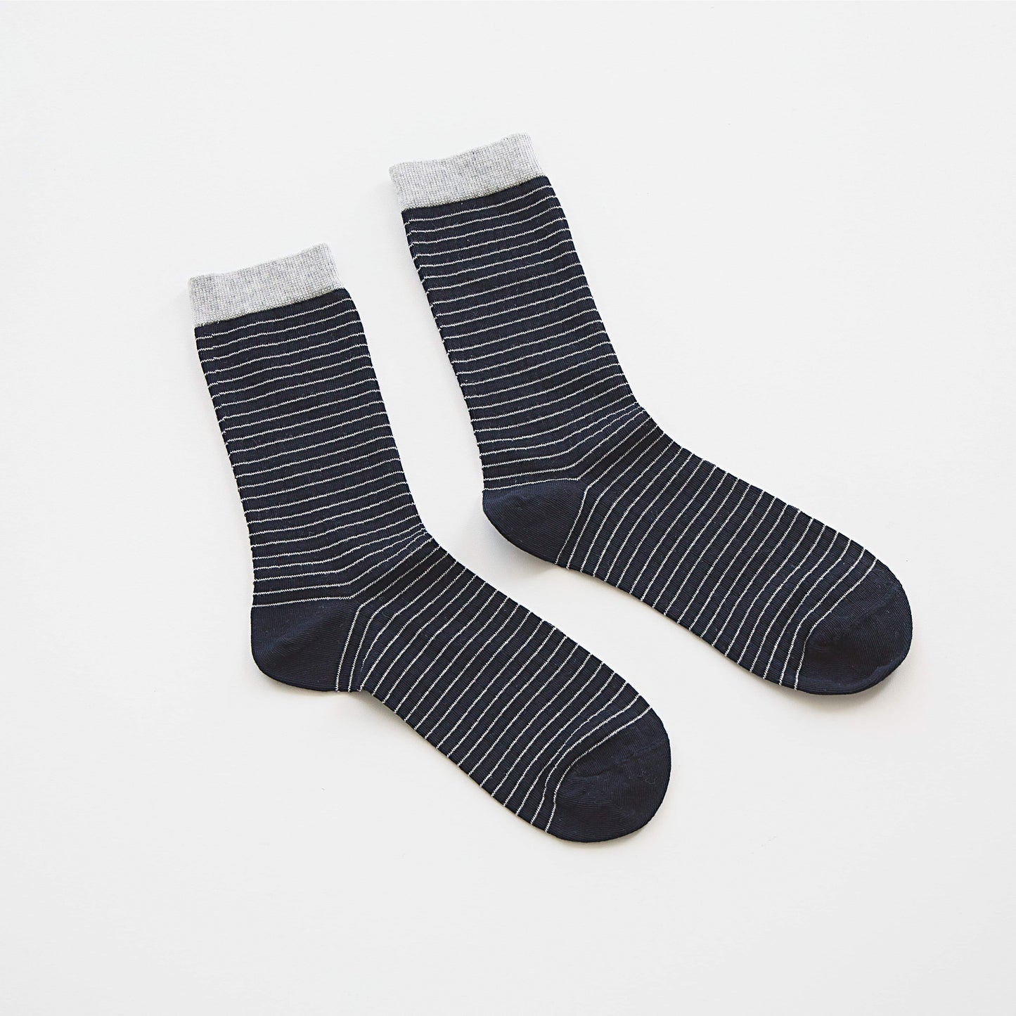 2-Pack Women’s Lightweight Cotton Crew Socks – Soft Grid Stripe