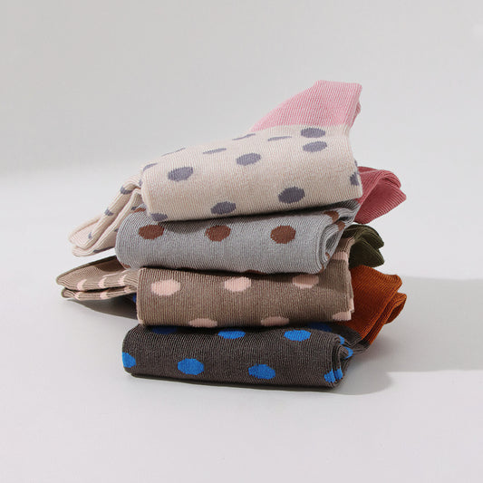 2-Pack Women's Mulberry Silk Socks - Breathable & Soft, Polka Dot