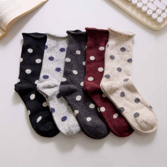 2-Pack Women’s Polka Dot Crew Socks – Wool Blend