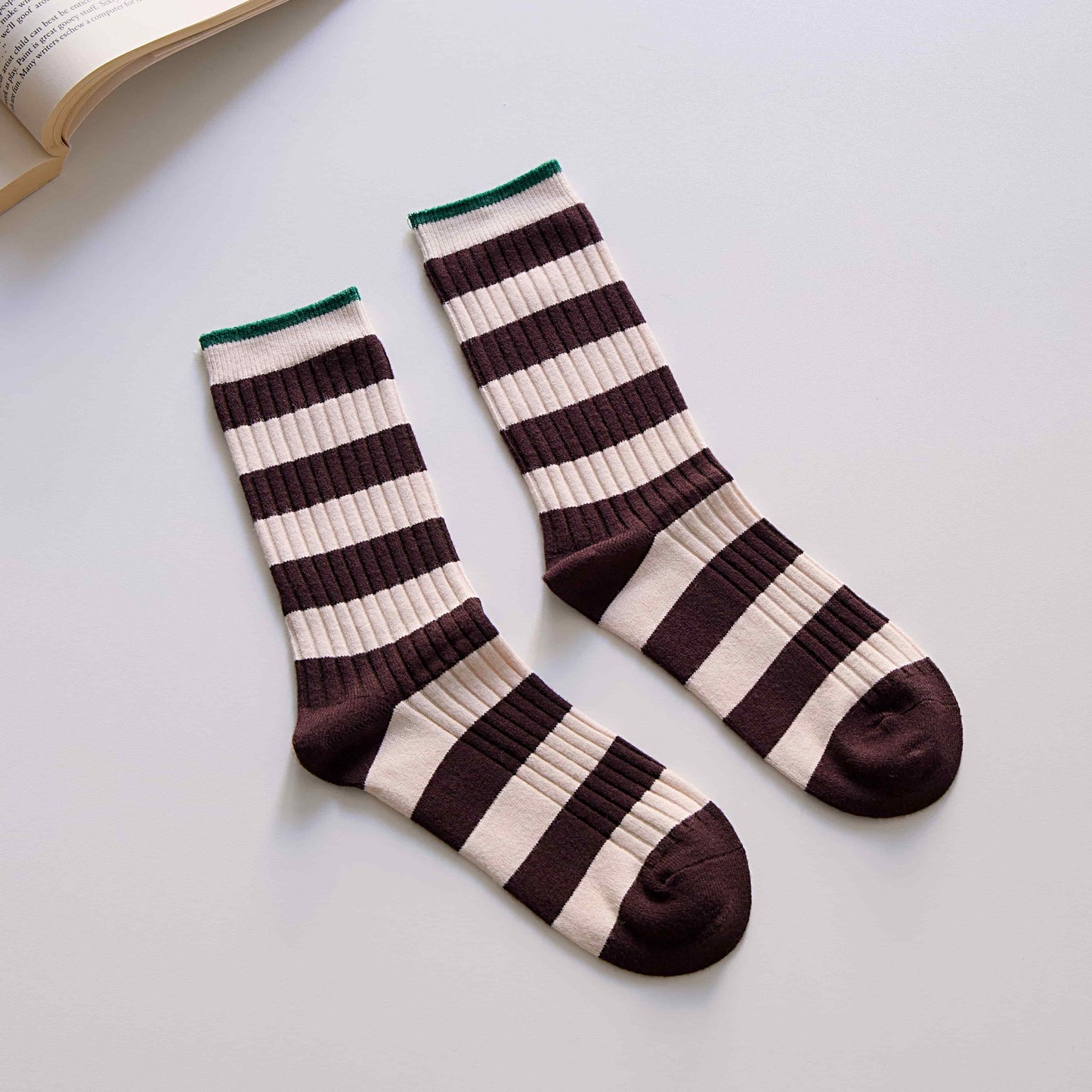 3-Pack Women’s Retro Striped Crew Socks – Cashmere Blend