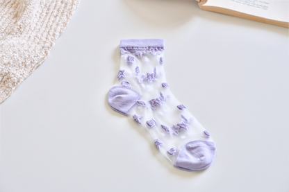 2-Pack Women's Sheer Socks - Summer Breathable Starfish & Seashell