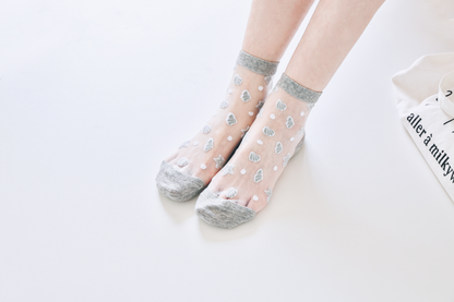 2-Pack Women's Sheer Socks - Summer Breathable Starfish & Seashell