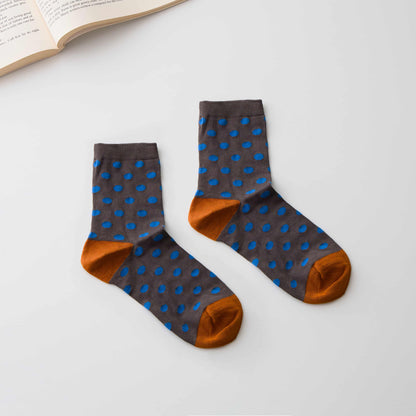 2-Pack Women’s Silk Blend Polka Dot Crew Socks – Soft & Breathable