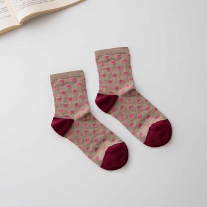 2-Pack Women’s Silk Blend Polka Dot Crew Socks – Soft & Breathable